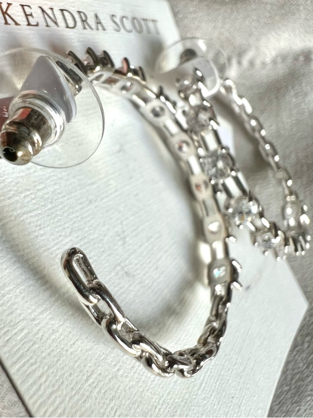 NWT Kendra Scott Lexi Silver Hoop Earrings - Picture 5 of 8